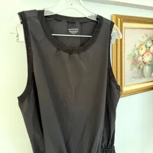 Athleta Rincon Dress Black Sleeveless Drawstring Waist‎ Activewear MIDI Large thumbnail 2
