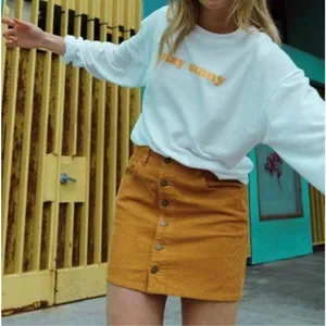 Womens Rue 21 Camel Ribbed Corduroy Button Down Mini Skirt - Sz M thumbnail 1