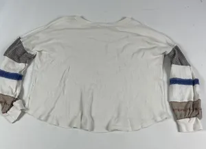 By Together‎ Shirt Womens Small White Balloon Sleeve Thermal Colorblock Boho thumbnail 1