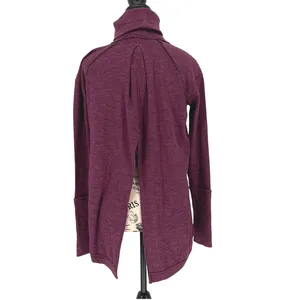 We The Free Free People Split Back Turtleneck High Low Top‎ Purple XS thumbnail 3