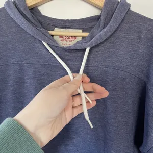 Mossimo Supply Co. indigo lightweight hooded sweater hoodie women's‎ size M thumbnail 5