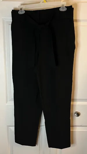 Rachel Zoe Tie Belt Black Pants size 10 thumbnail 1
