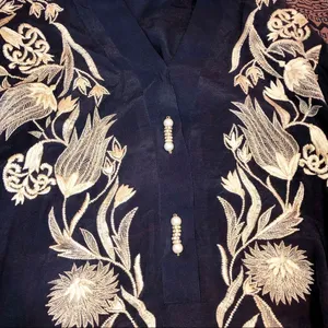 Indian style xsmall embroidered side slit tunic thumbnail 6
