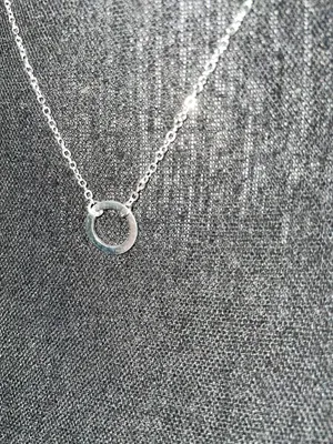 Amazon NWOT Circle Necklace in Silver thumbnail 2