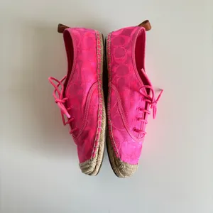 COACH Ramira Hot Pink Espadrille Flats Lace Up Sneakers Women’s Size 7.5 NEW thumbnail 2