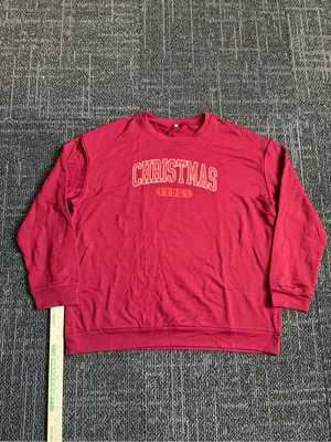 Women Christmas Vibes Sweatshirt Letter Print Xmas Long Sleeve Shirt 2X NEW thumbnail 2