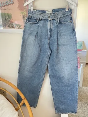 Agolde Free People Belted Baggy Jeans in Outlander thumbnail 6
