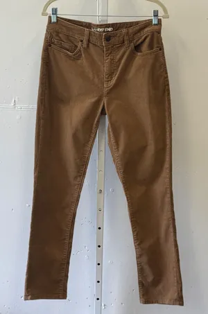 Lands End Womens Mid Rise Straight Corduroy Pants Camel Brown Size 6 Stretch thumbnail 1