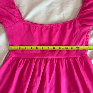 SheIn Barbiecore Puff Sleeve Babydoll Dress Hot Pink Size Small thumbnail 5