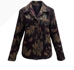 First Option Women's Floral Patterned Corduroy Jacket XL thumbnail 1