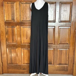 Knix Black Sleeveless V-Neck Maxi Dress Size‎ XL Flowy Stretch Knit Soft Comfort thumbnail 2