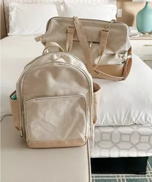 BEIS The Backpack in Beige thumbnail 1