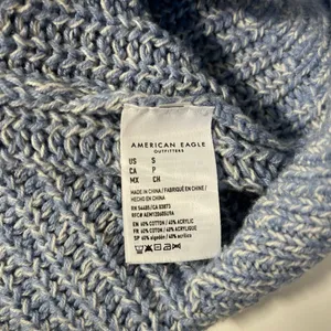 Blue & White Marled Tight Knit Oversized Sweater thumbnail 11