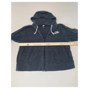 Nike Size 1X Charcoal Gray Lightweight Logo Hoodie thumbnail 3