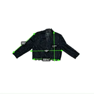 Dressbarn Collection Elegant Black Lace Sequin Cropped Jacket - Size Large thumbnail 11