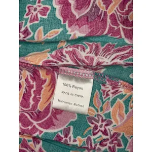 Zcsia One Shoulder Floral Midi Dress Smocked Teal Pink Boho Size Small thumbnail 7
