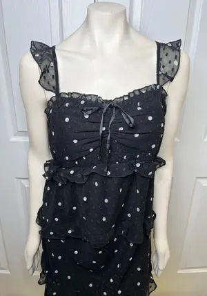 ASOS Design Maternity Black Tiered Midi Dress w/ Ruffle Detail & Ruched Bodice thumbnail 11