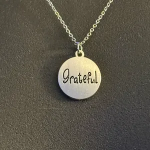 Make a Wish silver tone Grateful pendant necklace thumbnail 2