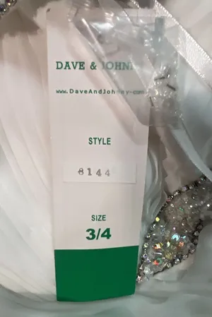 Dave & Johnny White Beaded V-Neck Long Formal Dress thumbnail 8