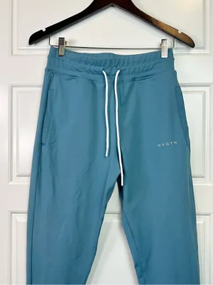 NVGTN High Waisted Form Fitting Cuffed Performance Wear Joggers Blue Size Large thumbnail 3