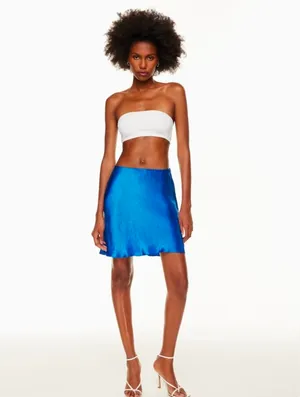 New Babaton Vibrant Blue Satin A-Line Skirt Size 2 thumbnail 2
