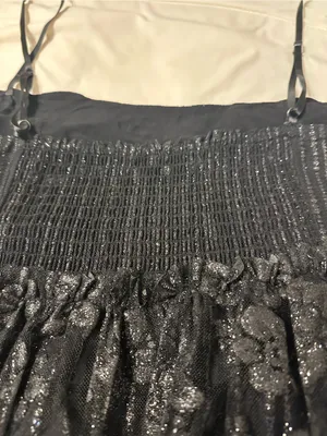Free People All That Glitters Shimmery Black Lace Mini Dress — Size M thumbnail 7