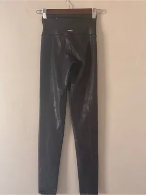 Aerie black faux leather leggings XS thumbnail 4