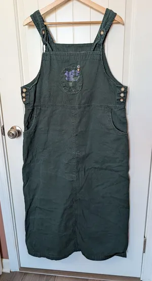 Vintage Eric Charles Overall Dress XLarge Green thumbnail 1