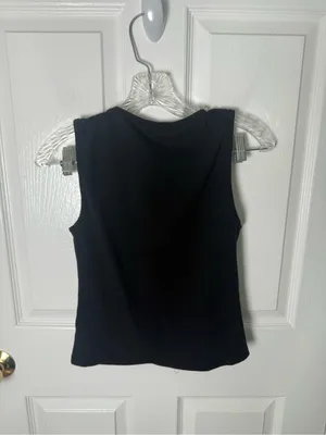 Reformation Tefi Twist Cotton Knit Top In Black S thumbnail 3