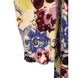 ANTHROPOLOGIE GUINEVERE Floral Open Front Hankie Hem‎ Lightweight Cardigan S thumbnail 4