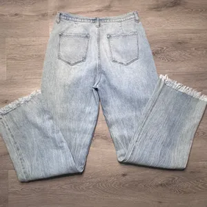 Kancan‎ High Rise Wide Leg Jeans Light Wash Frayed Hem KC7847M Womens 11/29 thumbnail 3