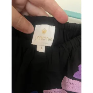 NWT J. Marie Off The Shoulders Black Embroidered Romper Sz. L thumbnail 7