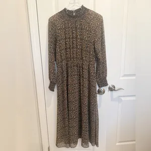 MADEWELL (Re)sourced Georgette Smocked-Neck Midi Dress‎ Folktale Paisley Black M thumbnail 5