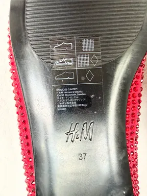H&M Women's Red Crystal Embellished Ballet Flats 6 NWOT thumbnail 8