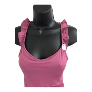 Sincerely Jules pink ruffle strap built-in bodysuit‎ active tennis dress size M thumbnail 3