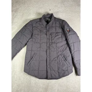 Roots Canada Women's M Charcoal Down Feather Quilted Puffer Snap Warm Jacket* thumbnail 4