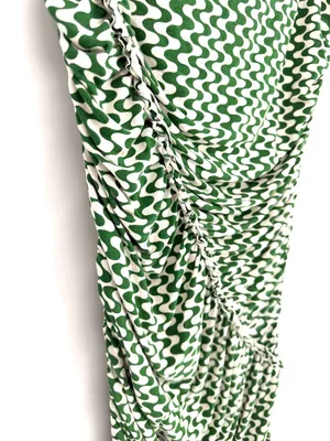 Celandine for Anthropologie The Gabbie Strapless‎ Ruched Green Maxi Dress L thumbnail 6
