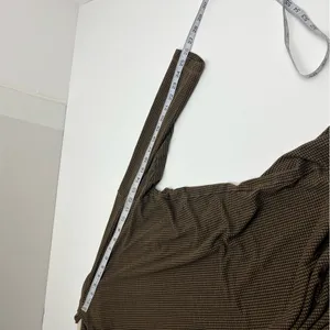 Bryn Walker Top Large Brown Houndstooth Jersey Knit Boat Neck Oversized‎ Tunic thumbnail 10