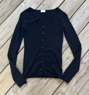 Wilfred Women's Black Wool Blend Button Front Cardigan Size XS thumbnail 1