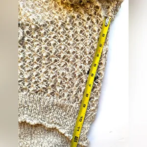 POL Women's‎ Natural V-Neck Felaxed Hoddie Knit Crochet Sz Small thumbnail 10