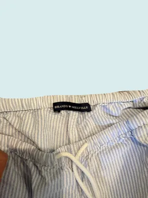 Brandy Melville Striped Anastasia Linen Pants blue and white striped thumbnail 4