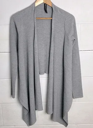 Athleta solstice gray merino wool wrap cardigan thumbnail 1
