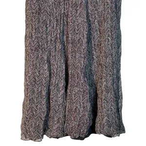 Jones New York Chevron Zigzag 100% Silk Midi Skirt Burgundy Black Size 10 thumbnail 3