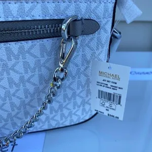 Michael Kors Bright White Chain Crossbody Purse thumbnail 5