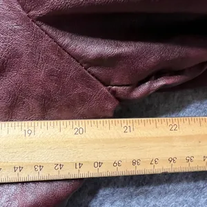 Guess Faux Leather‎ Moto Biker Jacket Quilted Burgundy XL thumbnail 7