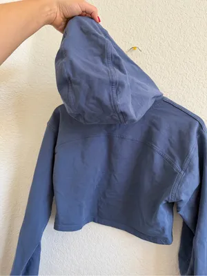 Lululemon All Yours Cropped Hoodie Sweater‎ Navy Blue 8 thumbnail 5