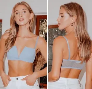 Free People NWT! Intimately The Rain Bra Bralette Blue Swiss Dot thumbnail 2