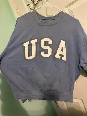 USA Light Blue Crewneck Sweatshirt - Unisex thumbnail 3