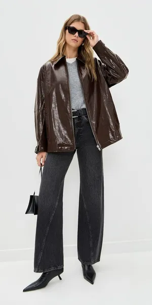 Free People Sloane Faux Leather Jacket Size XL thumbnail 1