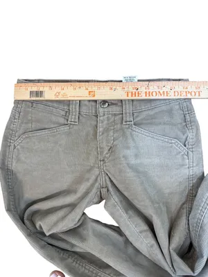 Vintage Y2K Low Slouch Corduroy's Low Rise Bootcut Flare Levi's Tan Beige Sz 0 thumbnail 9